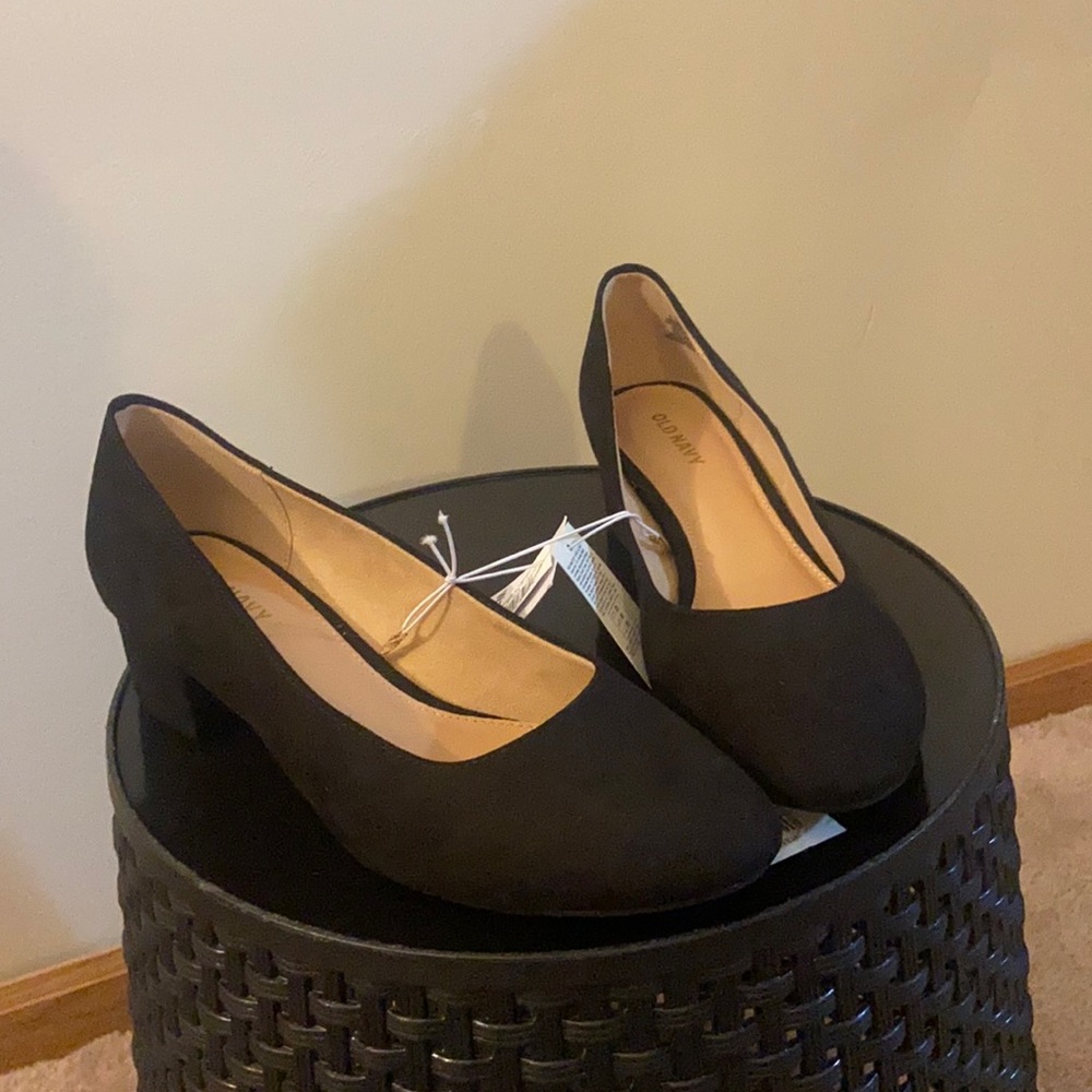 Black professional small heel shoes